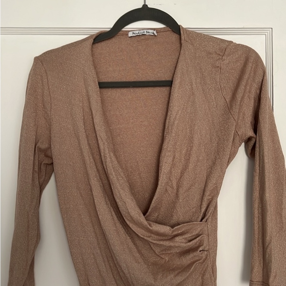 Michael Stars Pink Draped Blouse